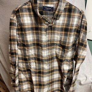 Men's Casual Plaid Shirt - Black and Brown